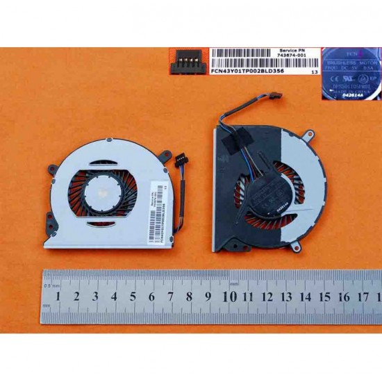 VENTILADOR CPU HP CHROMEBOOK 14 SERIES | 743674-001 DFS501105PR0T FCN43Y01TP003AD292 HP 07670