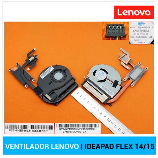 VENTILADOR CPU CON DISIPADOR LENOVO | IDEAPAD FLEX 14 | IDEAPAD FLEX 15 LENOVO 04675