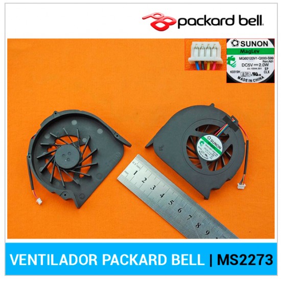 VENTILADOR CPU PACKARD BELL | EASYNOTE TJ65 | MS2273 PACKARD BELL 04677