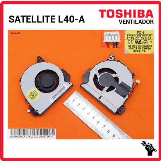 VENTILADOR CPU | TOSHIBA | SATELLITE L40-A | L40T-A | L40T-B TOSHIBA 04144