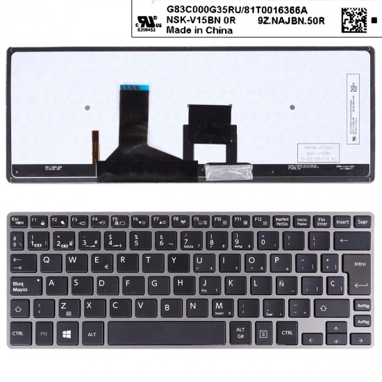 TECLADO ESPAÑOL TOSHIBA PORTEGE Z30 SERIES RETROILUMINADO TOSHIBA 13376